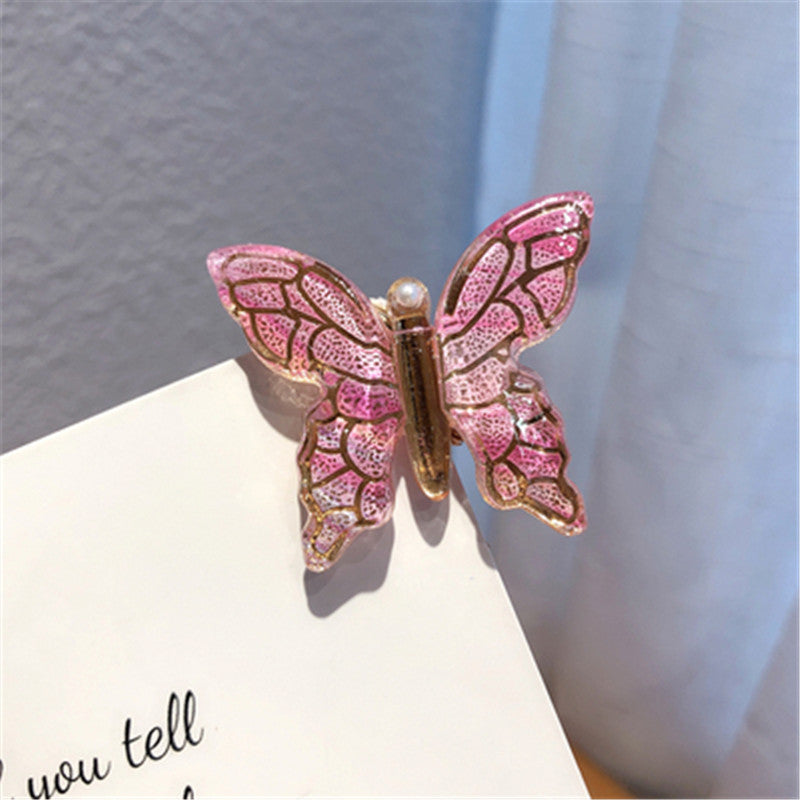 Pince à cheveux papillon colorée, accessoire de coiffure simple et élégant \ Color Butterfly Hairpin Simple Temperament Clip Headdress Hair Accessories
