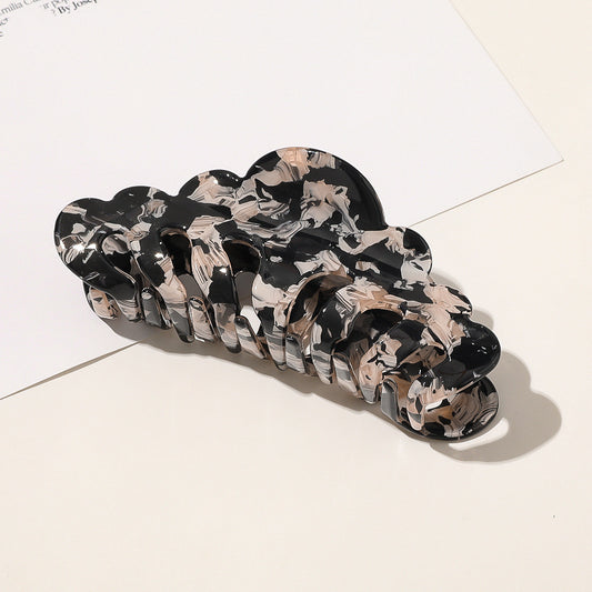 Petite pince à cheveux en forme de queue de cheval avec plaque acrylique et motif marbré \ Small Marble Ponytail Hair Card Acrylic Plate Hair Clip Hair Accessories