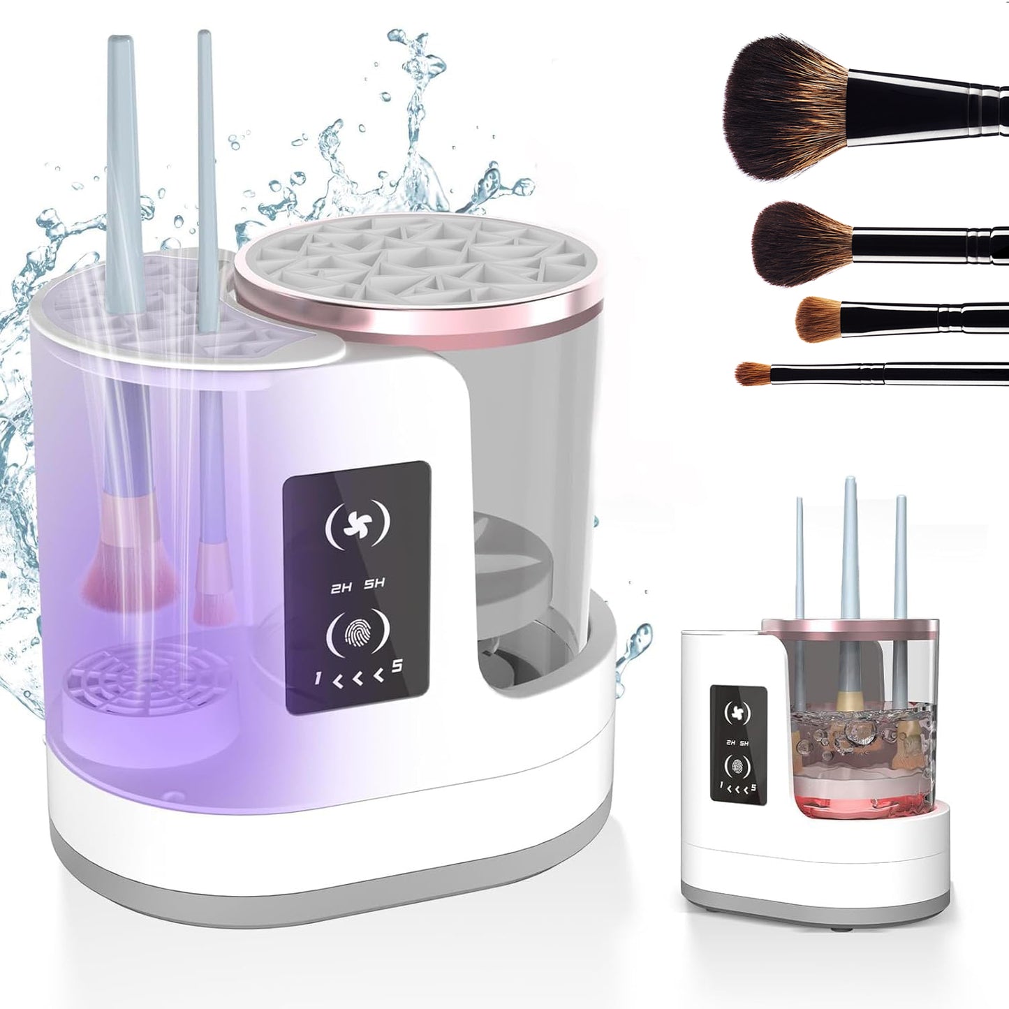 Nettoyeur de pinceaux de maquillage électrique rechargeable, outil de nettoyage de pinceaux de maquillage avec support automatique \ Electric Makeup Brush Cleaner Rechargeable Makeup Brushes Cleaning Tool Automatic Stand Device