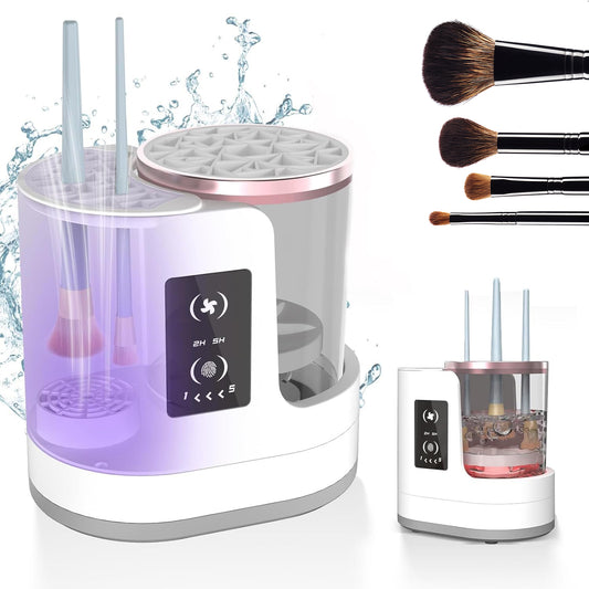 Nettoyeur de pinceaux de maquillage électrique rechargeable, outil de nettoyage de pinceaux de maquillage avec support automatique \ Electric Makeup Brush Cleaner Rechargeable Makeup Brushes Cleaning Tool Automatic Stand Device