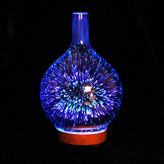 Diffuseur d'arômes en verre avec options de couleurs 3D, humidificateur, veilleuse\ 3D Glass Aroma Diffuser Colorful Lamp Humidifier Night Light