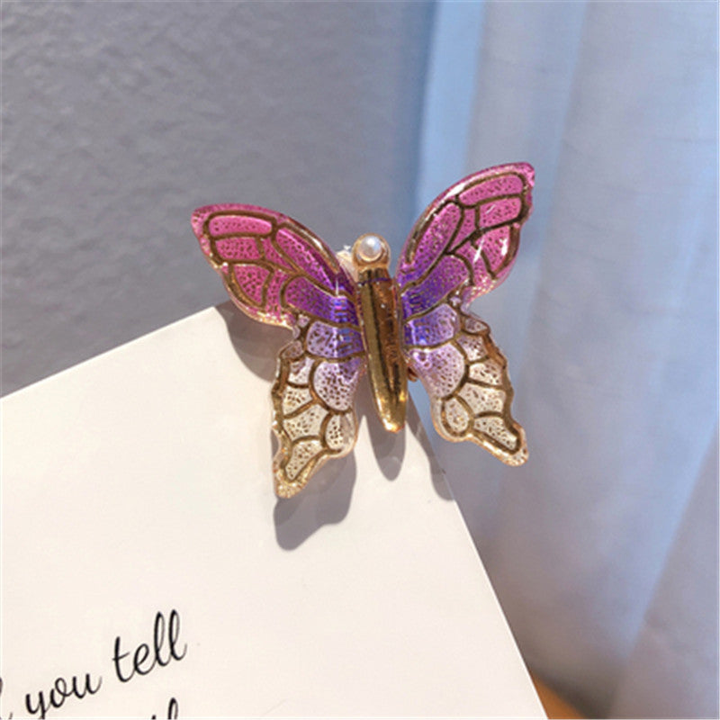 Pince à cheveux papillon colorée, accessoire de coiffure simple et élégant \ Color Butterfly Hairpin Simple Temperament Clip Headdress Hair Accessories