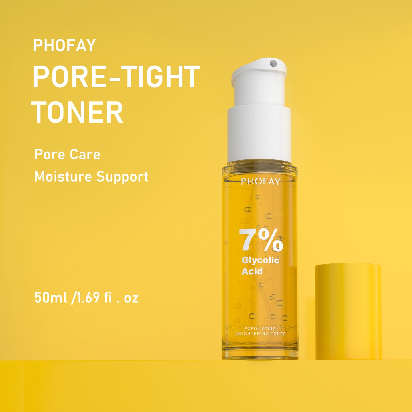 Lotion tonique exfoliante et éclaircissante à l'acide glycolique AHA de Phofay \ Phofay Exfoliating and Brightening Toner with Glycolic Acid AHA