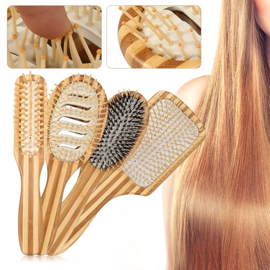 Peigne de massage du cuir chevelu en bambou naturel \ Natural bamboo scalp massage comb