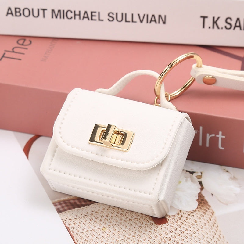Mini sac en cuir pour femme avec porte-clés pratique \ Leather Women's Mini Bag Convenient Keychain