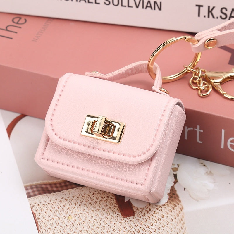 Mini sac en cuir pour femme avec porte-clés pratique \ Leather Women's Mini Bag Convenient Keychain