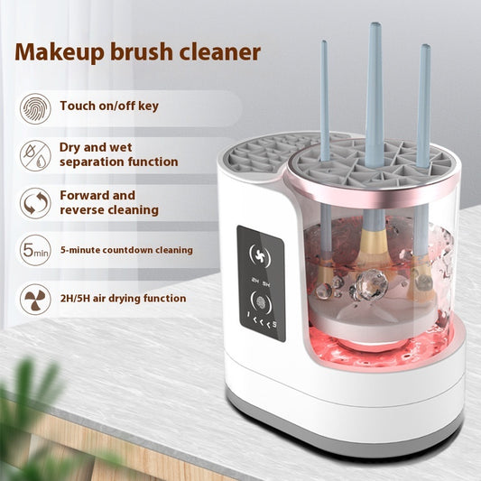 Nettoyeur de pinceaux de maquillage électrique rechargeable, outil de nettoyage de pinceaux de maquillage avec support automatique \ Electric Makeup Brush Cleaner Rechargeable Makeup Brushes Cleaning Tool Automatic Stand Device
